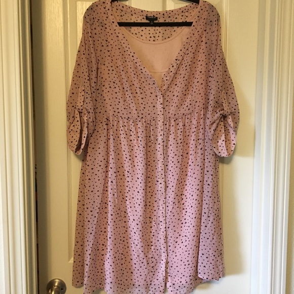 TORRID Dresses & Skirts - NWOT TORRID pink with black 🖤s babydoll dress